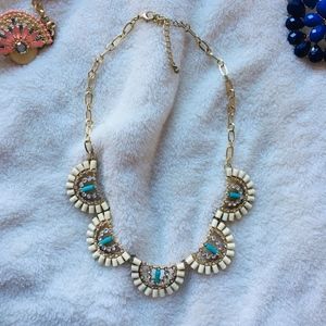 Francesca's White and Mint Statement Necklace